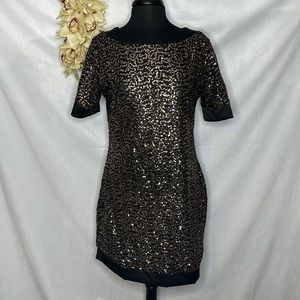 Elegant Black Sequin Mini Dress
